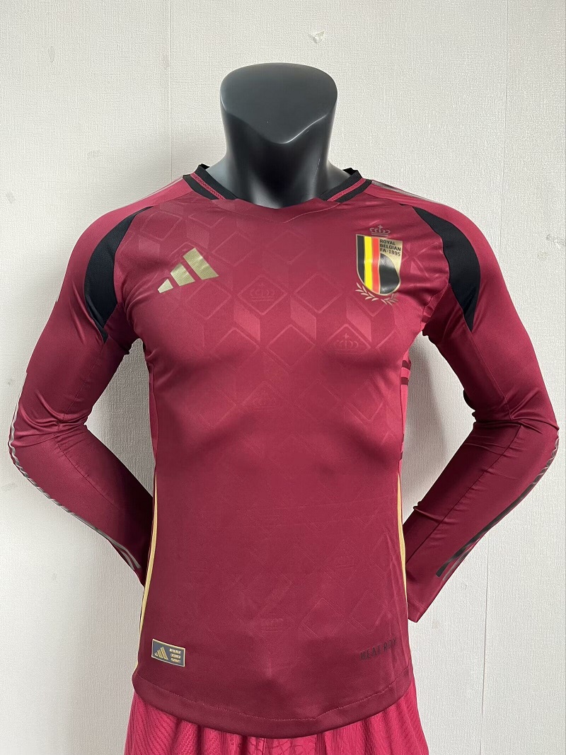 AAA Quality Belgium 2024 Euro Home Long Soccer Jersey(Player)